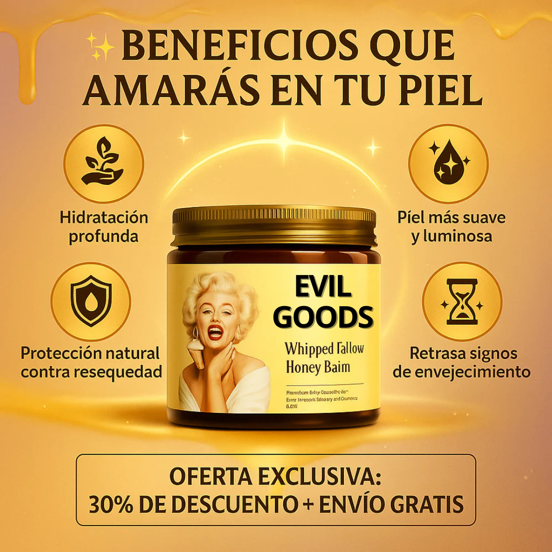 OFERTA 2X1  EVIL GOODS Crema con Sebo de Res - Hidratación Natural Profunda, AntiEnvejecimiento y Restauradora