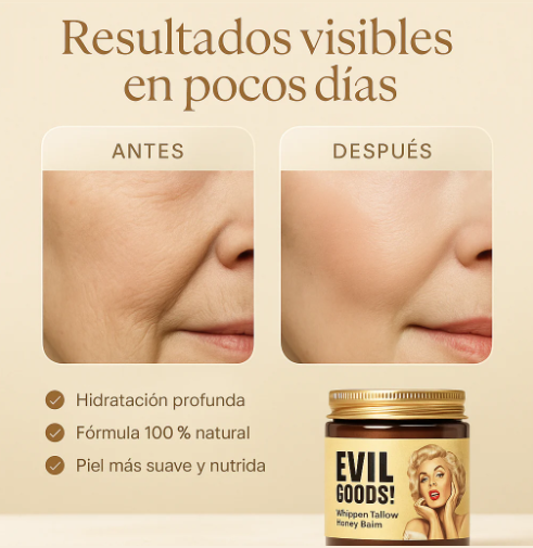 OFERTA 2X1  EVIL GOODS Crema con Sebo de Res - Hidratación Natural Profunda, AntiEnvejecimiento y Restauradora